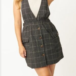 Checkered Button Up Mini Dress